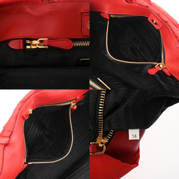 PRADA Rion Red Bow Handbag - Picture 9 of 10